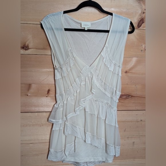 Deletta Tops - Anthopologie Deletta Ivory Top, Gorgeous, Medium
